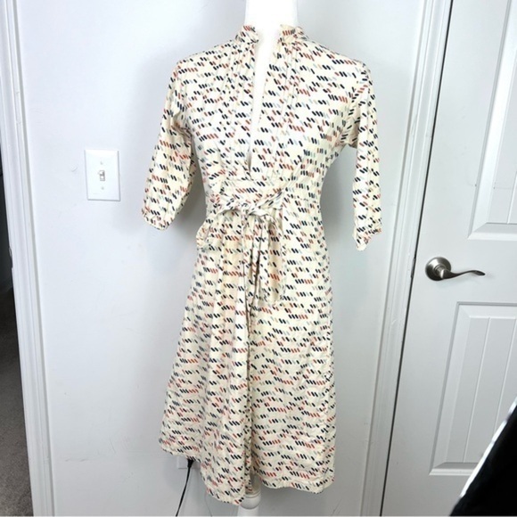 Porridge Dress womens 2 Sheath Belted Knee Length Multicolor Spring Dress - Picture 4 of 9